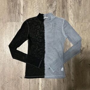 Project Social T Black and Gray Crew Neck Sweater
